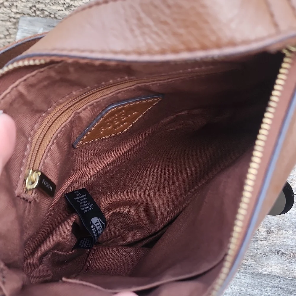 Fossil Leather Crossbody Bag Brown